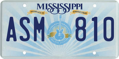 MS license plate ASM810