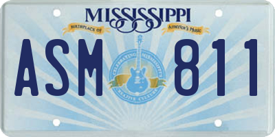 MS license plate ASM811