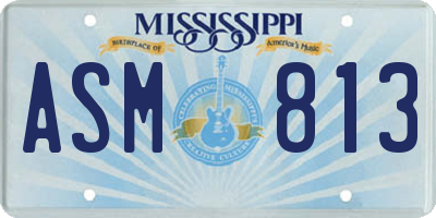 MS license plate ASM813