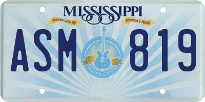 MS license plate ASM819