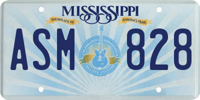MS license plate ASM828