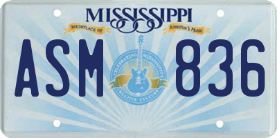 MS license plate ASM836