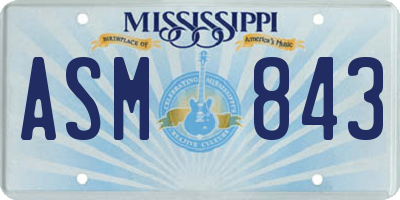 MS license plate ASM843