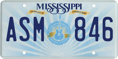 MS license plate ASM846