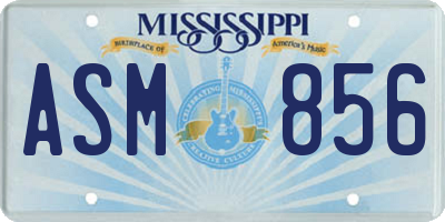 MS license plate ASM856