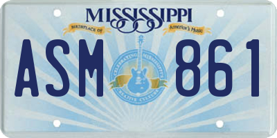MS license plate ASM861