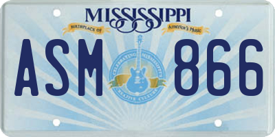 MS license plate ASM866