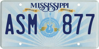 MS license plate ASM877