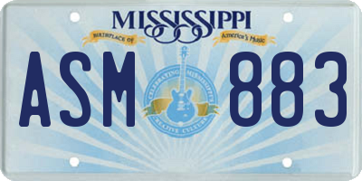 MS license plate ASM883