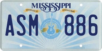 MS license plate ASM886