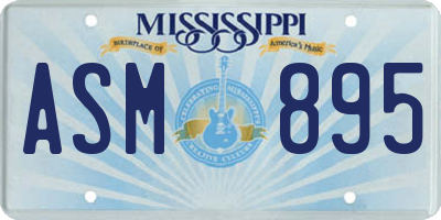 MS license plate ASM895