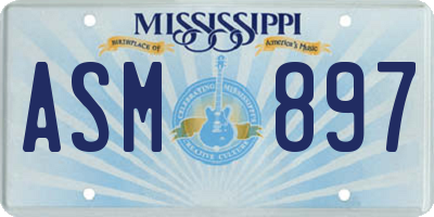 MS license plate ASM897