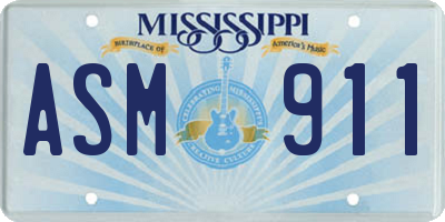 MS license plate ASM911
