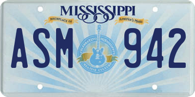 MS license plate ASM942