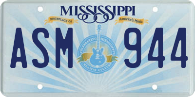 MS license plate ASM944