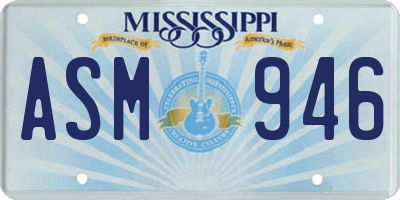 MS license plate ASM946