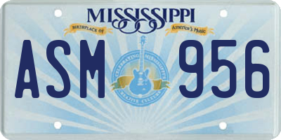 MS license plate ASM956