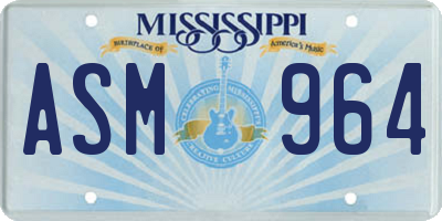 MS license plate ASM964