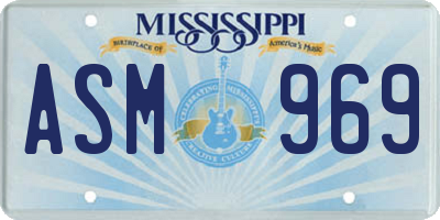 MS license plate ASM969