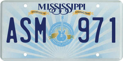 MS license plate ASM971