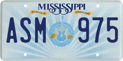 MS license plate ASM975