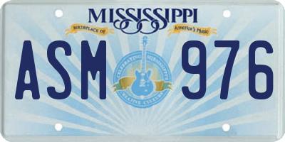 MS license plate ASM976