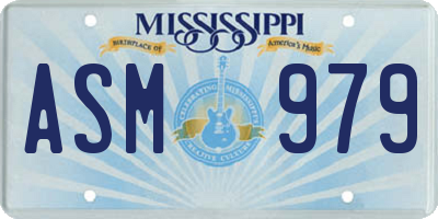 MS license plate ASM979