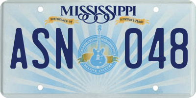 MS license plate ASN048
