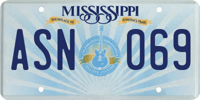 MS license plate ASN069