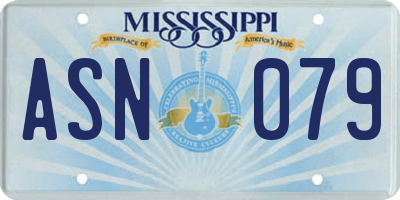 MS license plate ASN079