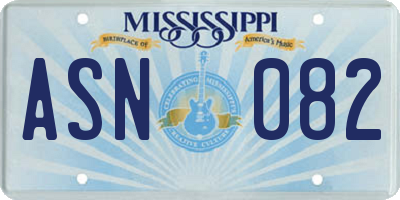 MS license plate ASN082