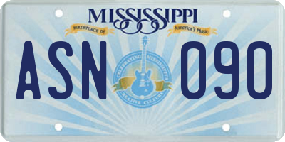 MS license plate ASN090
