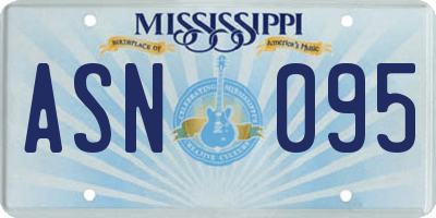 MS license plate ASN095