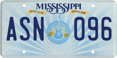 MS license plate ASN096
