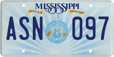 MS license plate ASN097