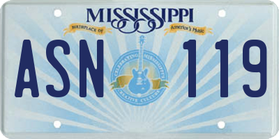 MS license plate ASN119