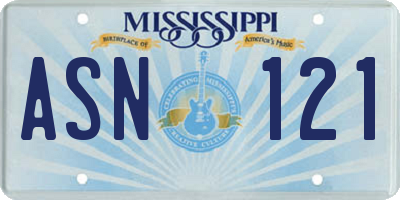 MS license plate ASN121