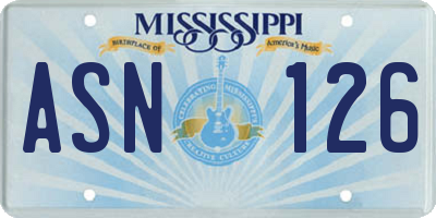MS license plate ASN126