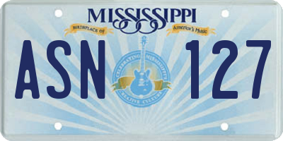 MS license plate ASN127