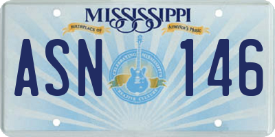 MS license plate ASN146