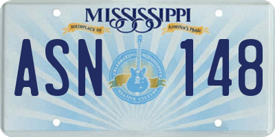 MS license plate ASN148