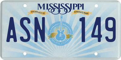 MS license plate ASN149