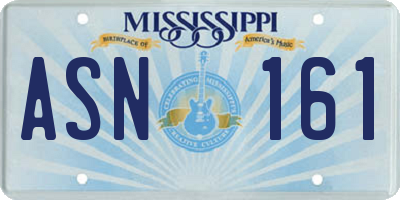 MS license plate ASN161