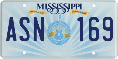 MS license plate ASN169