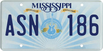MS license plate ASN186