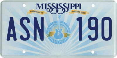 MS license plate ASN190
