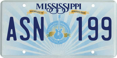 MS license plate ASN199