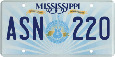MS license plate ASN220