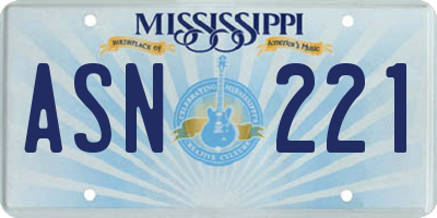 MS license plate ASN221