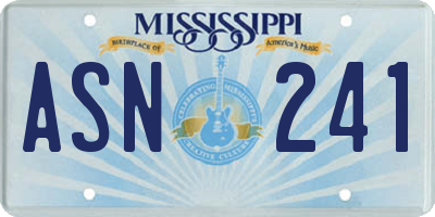 MS license plate ASN241
